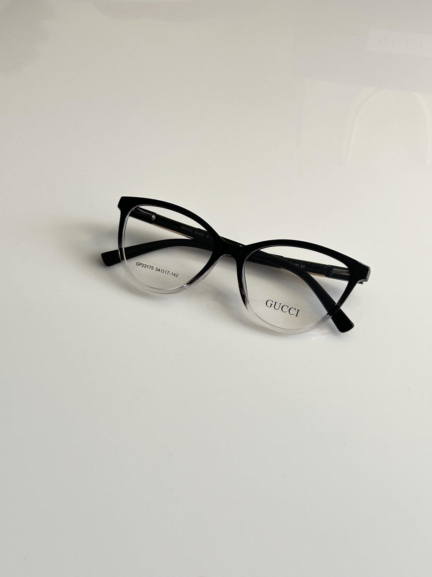 Guccii Black Clear Lens Sunglasses