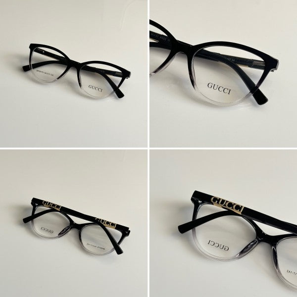 Guccii Black Clear Lens Sunglasses