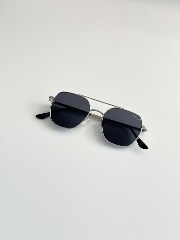 Guccii Silver and Black Primium Sunglasses