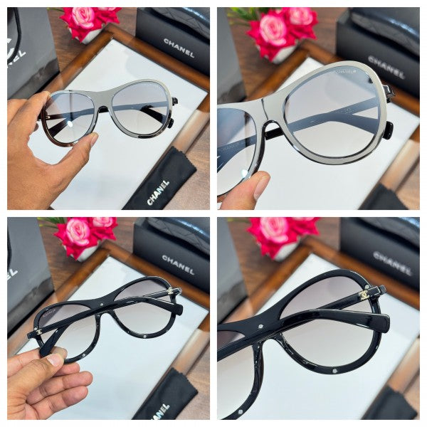 Chanell Exlusive Edge Silver and Mercury Sunglasses