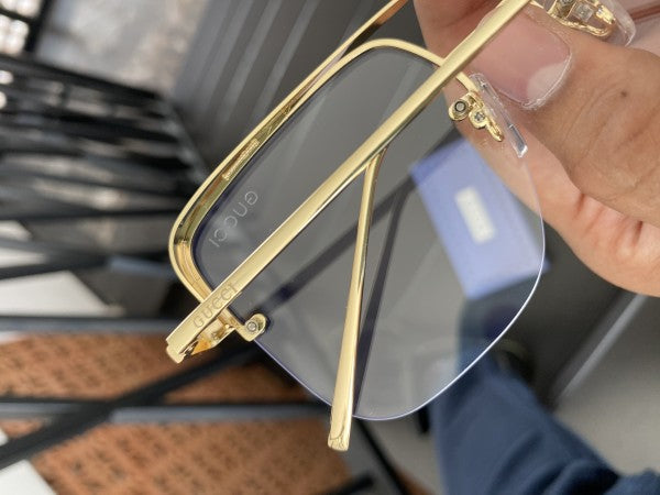 Guccii Gold Metal Clear Lens Sunglasses