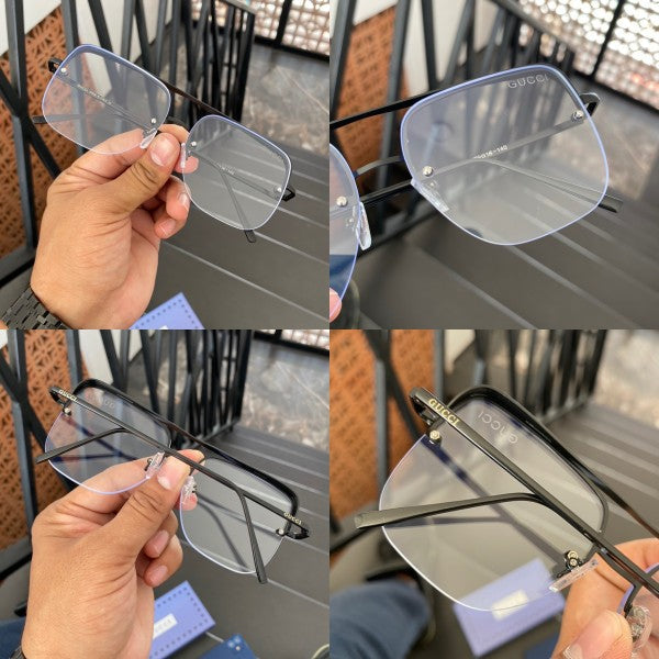 Guccii Black Stylish Clear Sunglasses