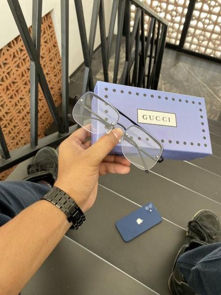 Guccii Black Stylish Clear Sunglasses