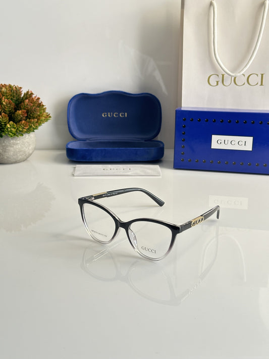 Guccii Black Clear Lens Sunglasses