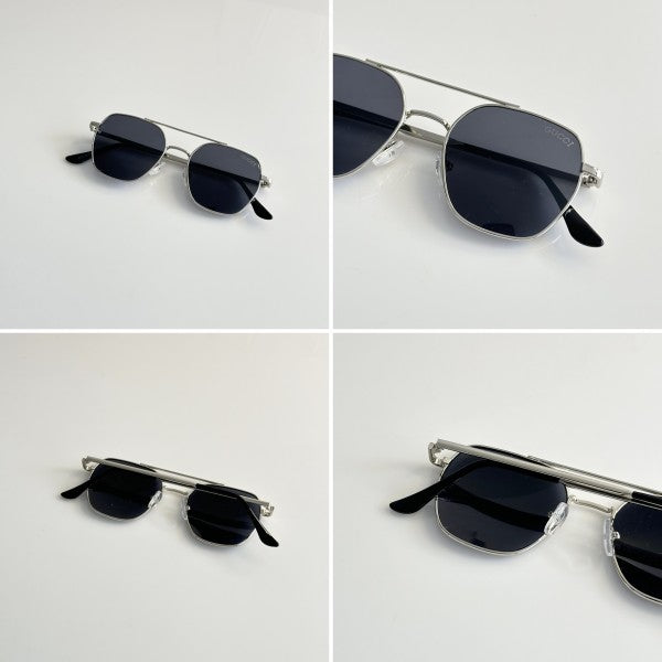 Guccii Silver and Black Primium Sunglasses
